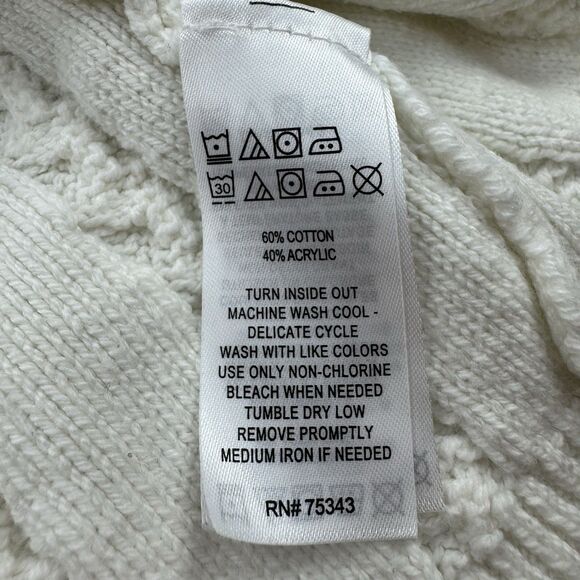 Tahari Kids 3T Cable Knit Sweater Dress Cream Long Sleeve Cotton Blend Bow - Picture 5 of 11